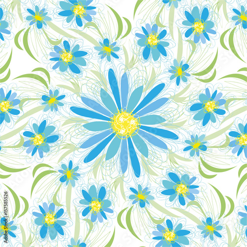 Abstract vintage seamless flower pattern