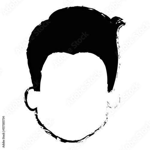 young man head avatar character vector illustration design
