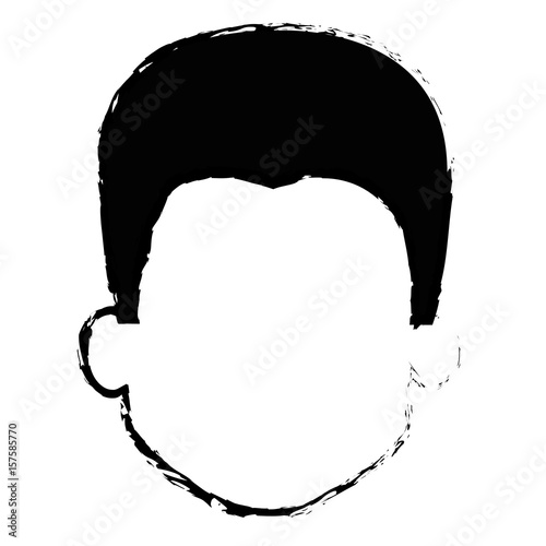 young man head avatar character vector illustration design
