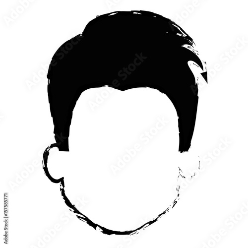 young man head avatar character vector illustration design