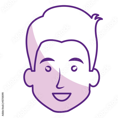 young man head avatar character vector illustration design