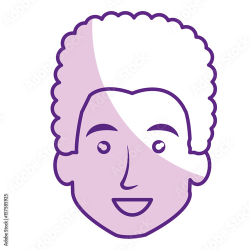 young man head avatar character vector illustration design