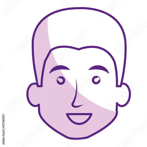 young man head avatar character vector illustration design