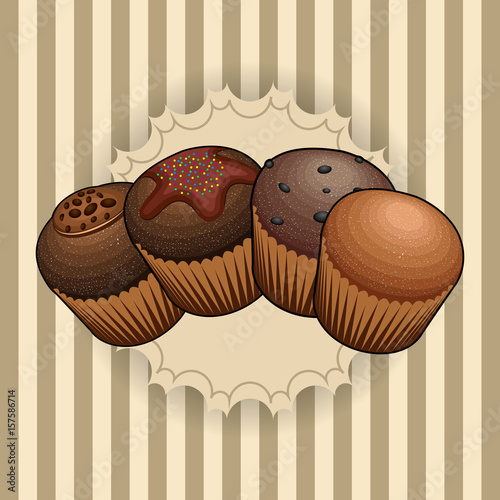 Set of bakery muffins