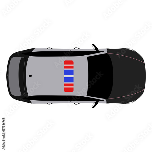 Top view of a police car