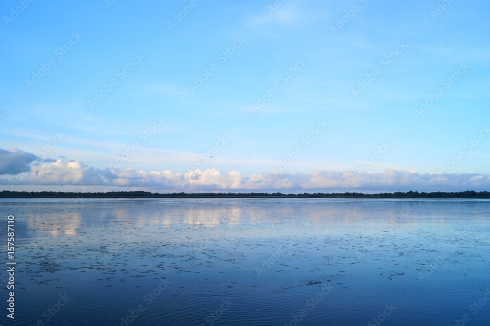 Beautiful twilight in the Danube Delta (Delata Dunarii)