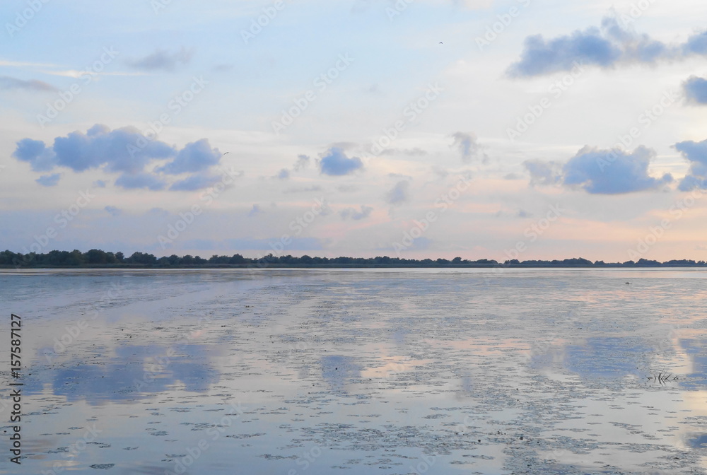 Beautiful twilight in the Danube Delta (Delata Dunarii)