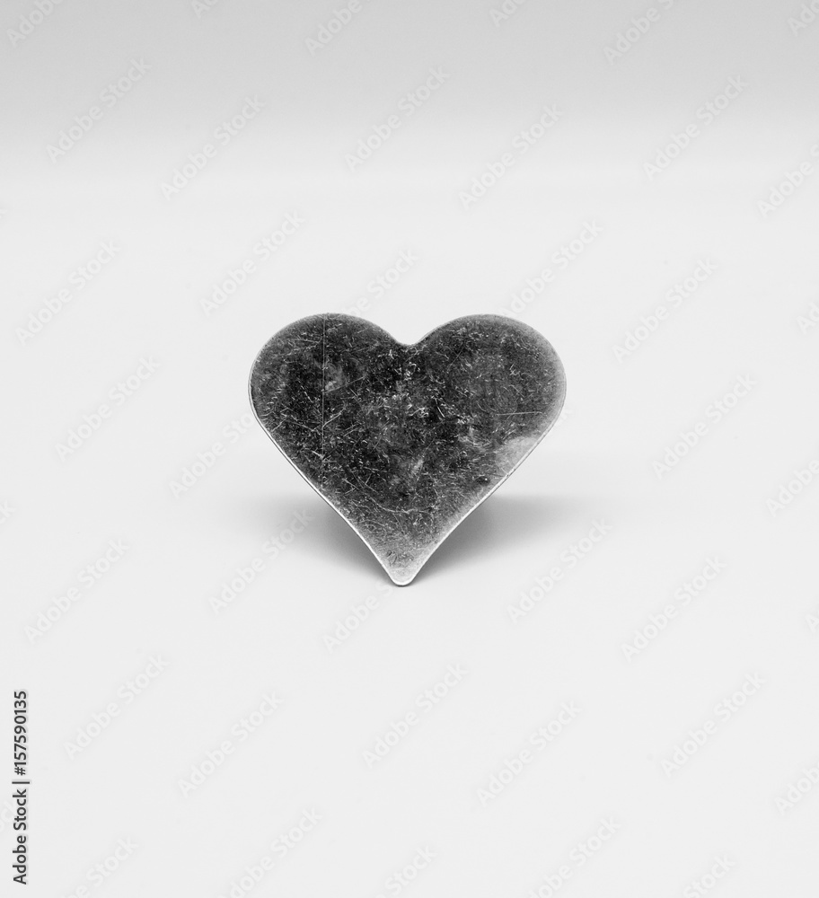 Scratched metal heart