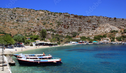 Fototapeta Naklejka Na Ścianę i Meble -  Agios Nikolaos port and the beachon Zakynthos