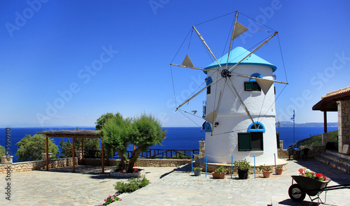 Greek traditional windmill on Skinari Cape, Zakynthos