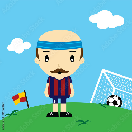 funny cartoon soccer player league vector art