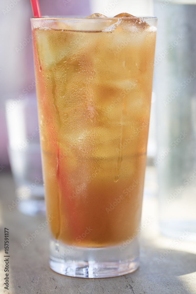 custom made wallpaper toronto digitalGlass of Iced Tea with Ice and Straw