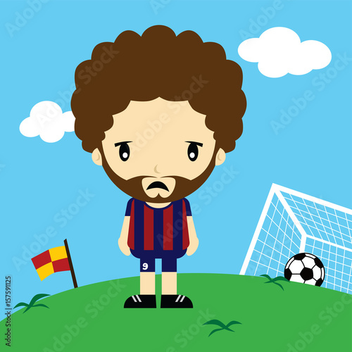 funny cartoon soccer player league vector art