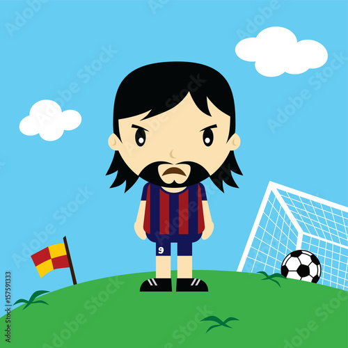 funny cartoon soccer player league vector art