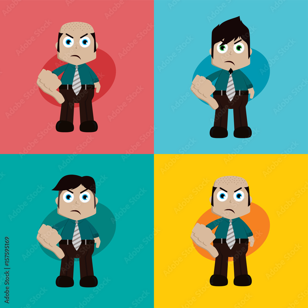 businessman manager at work thumb down cartoon vector art businessman manager at work thumb down cartoon vector art