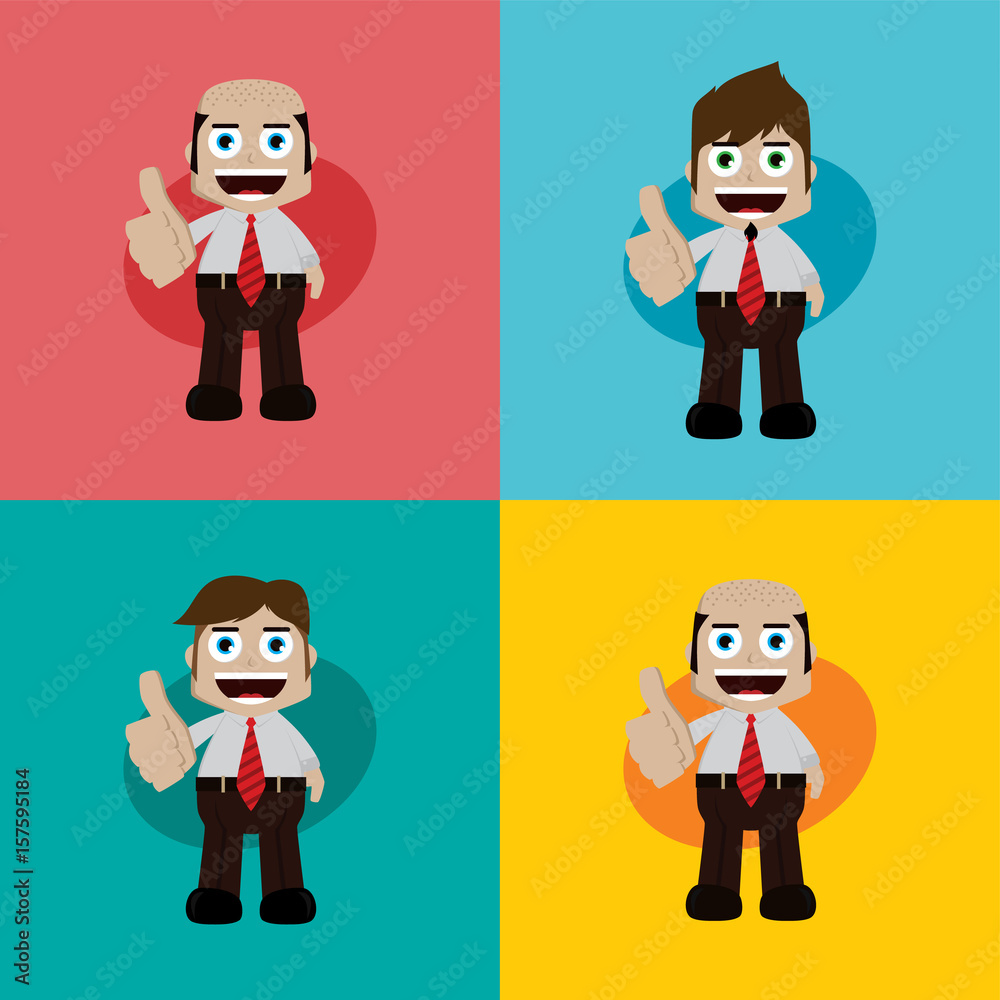 businessman manager at work thumb up cartoon vector art businessman manager at work thumb up cartoon vector art