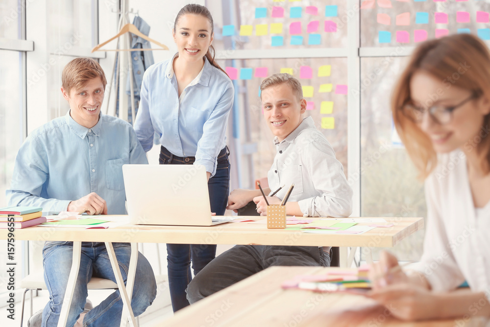 Young people working in office