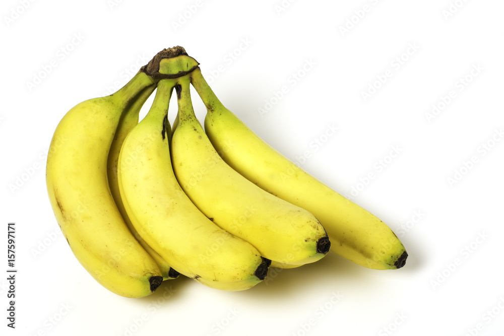 Fresh bananas in white background