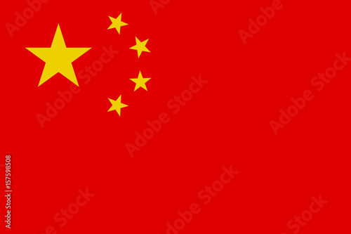 Obraz na plátně Chinese flag, flat layout, vector illustration
