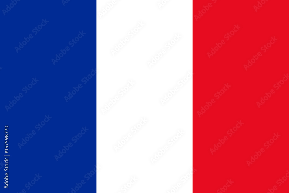 French flag, flat layout, vector illustration