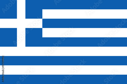 Greek flag, flat layout, vector illustration