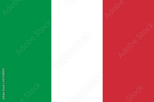 Italian flag, flat layout, vector illustration