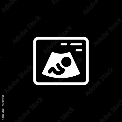 Ultrasonography Icon. Flat Design.