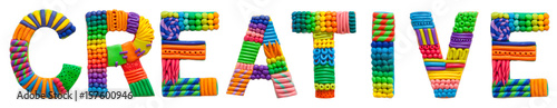 The word creative is made of plasticine