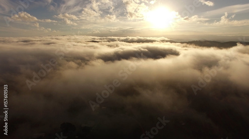 Aerial View over the clouds