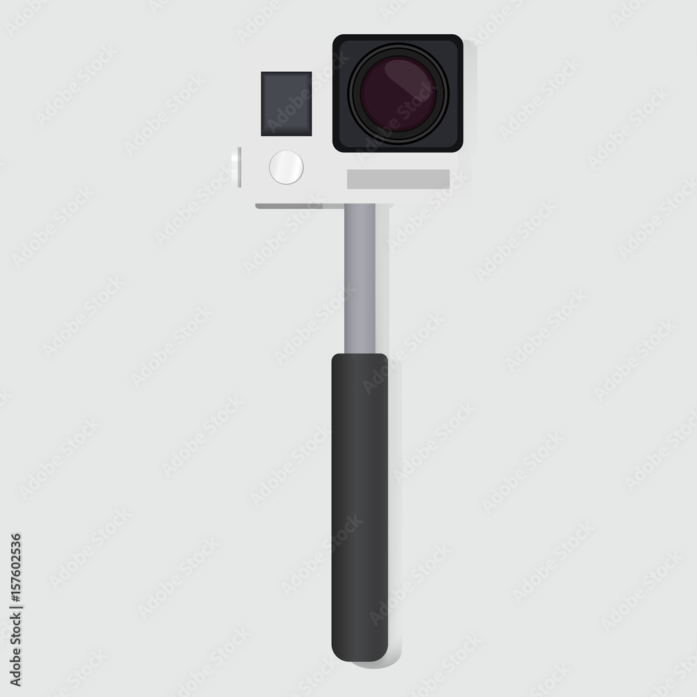 Action Extreme Camera with Handle Vector Illustration Action Extreme Camera with Handle Vector Illustration