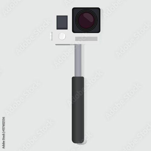 Action Extreme Camera with Handle Vector Illustration