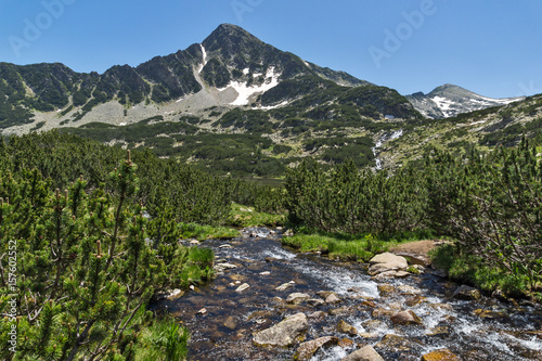 Amazing Landscape of Sivrya peak and Banski lakes, Pirin Mountain, Bulgaria photo