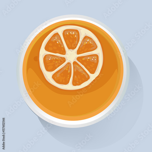 Orange Juice Vector Illustration Top View