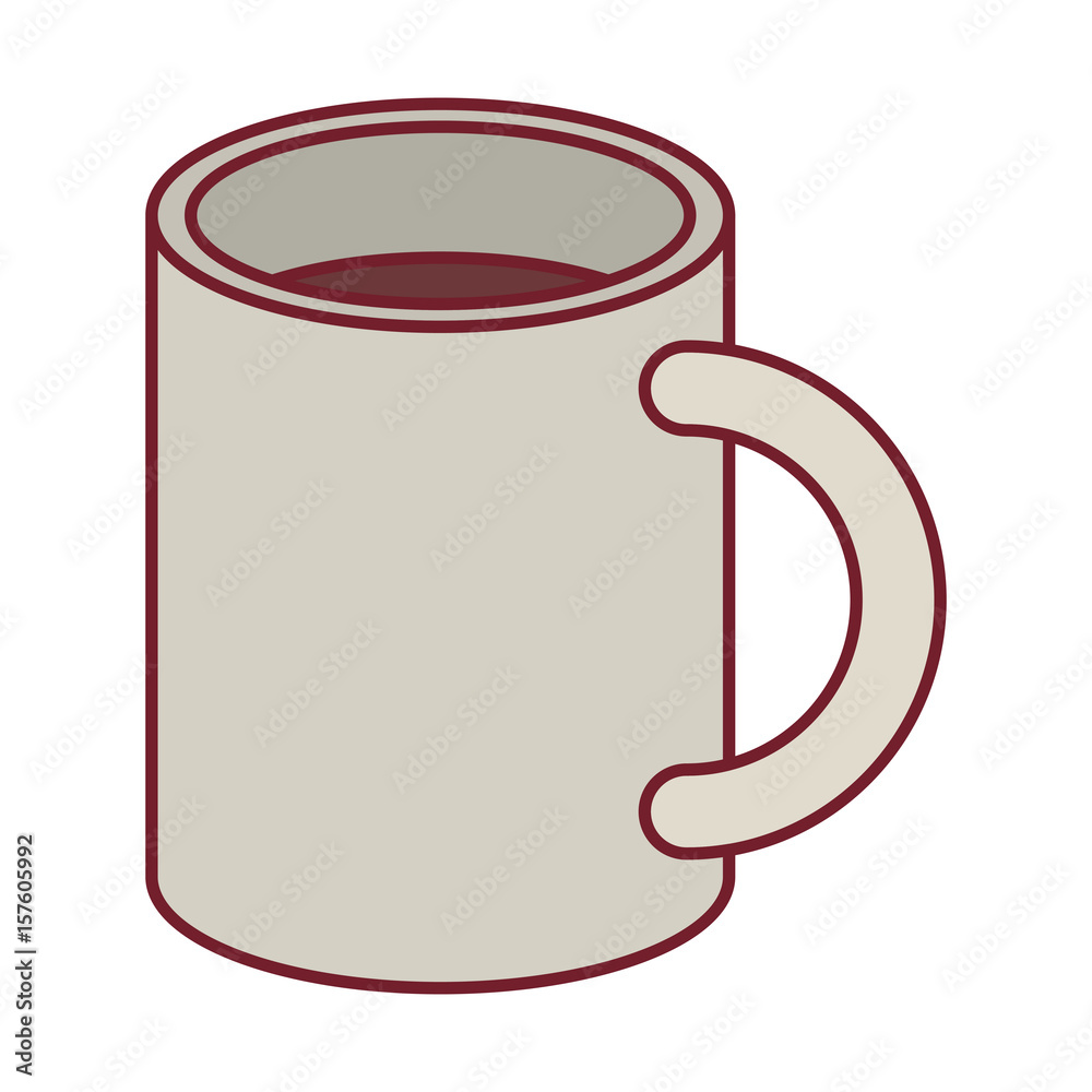 colorful graphic of mug with dark red line contour vector illustration colorful graphic of mug with dark red line contour vector illustration
