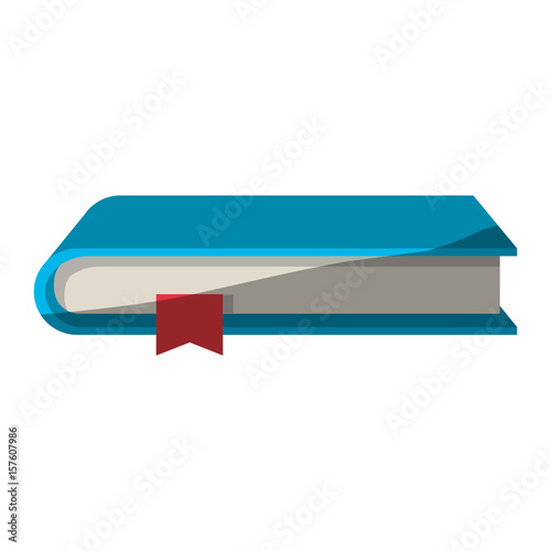 colorful graphic of book with bookmark without contour and half shadow vector illustration