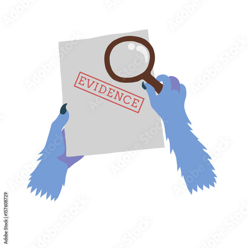 Detective looking for evidence