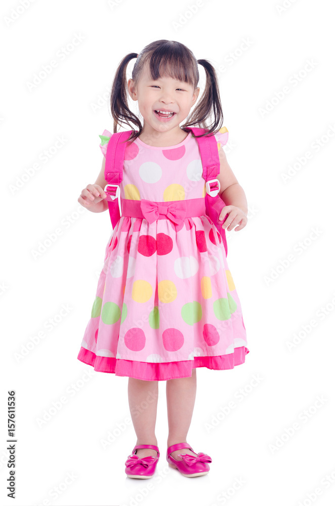 Little asian girl smiling over white background Little asian girl smiling over white background
