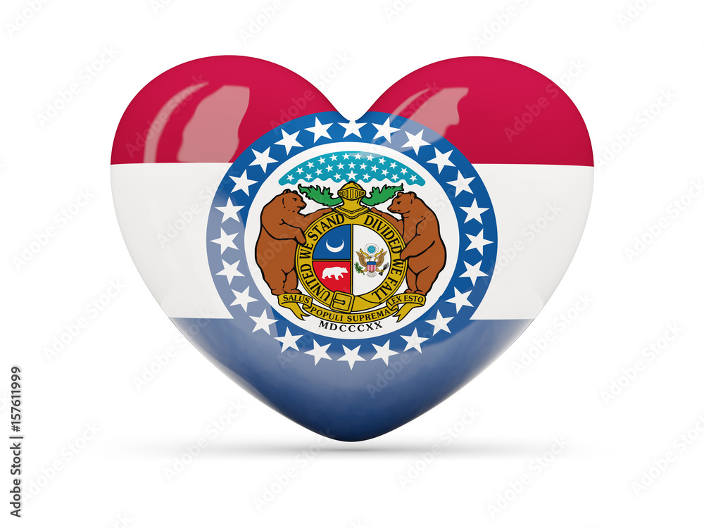 Flag of missouri, US state heart icon Flag of missouri, US state heart icon