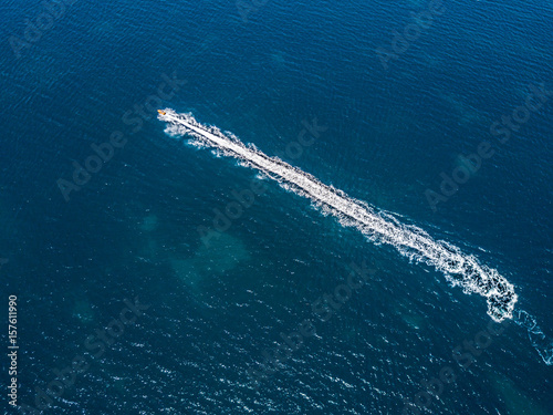 Aerial view of jet ski in Corsica © Mario