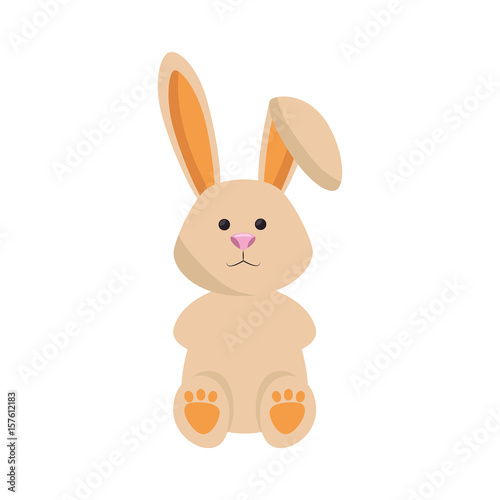 Cute easter bunny cartoon icon vector illustration graphic design
