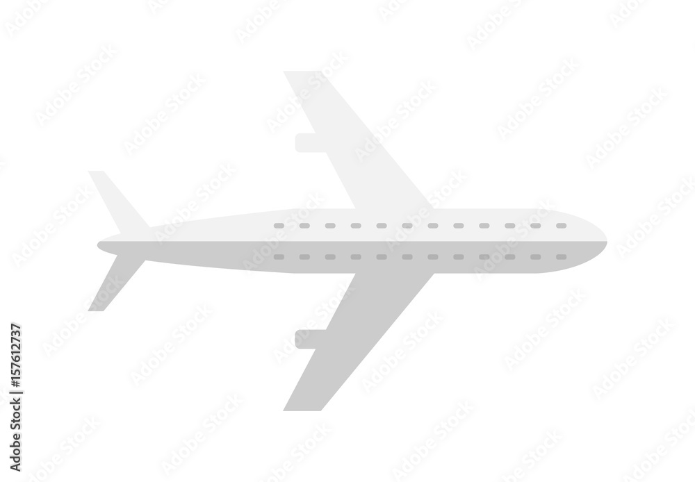 Passenger airplane isolated icon. Aircraft, modern plane vector illustration isolated on white background.