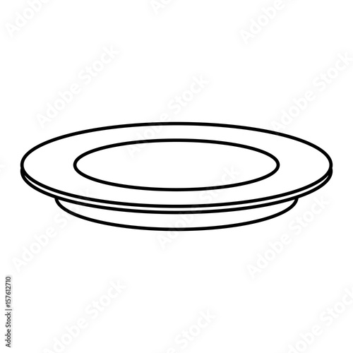 outline plate dish empty round icon vector illustration