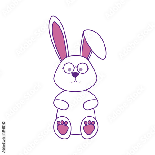 Cute easter bunny cartoon icon vector illustration graphic