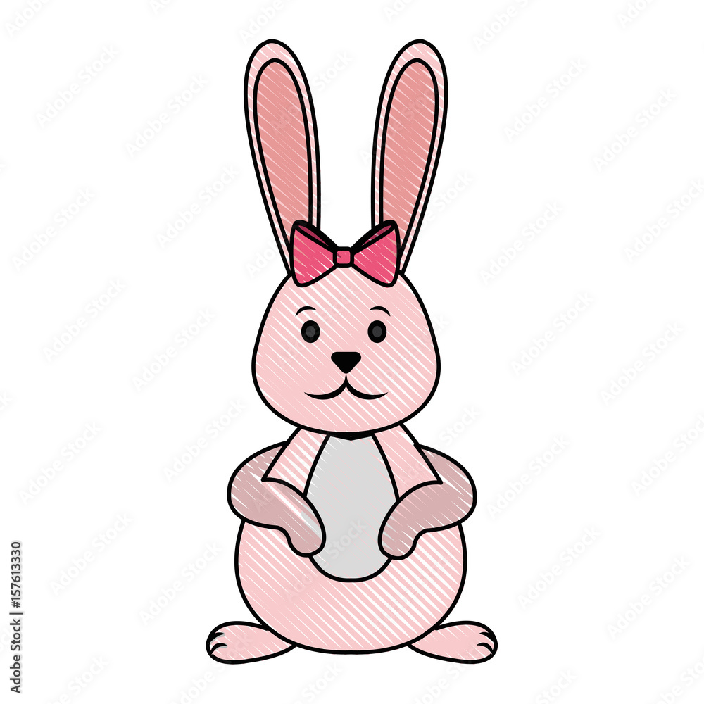 Cute easter bunny cartoon icon vector illustration graphic Cute easter bunny cartoon icon vector illustration graphic