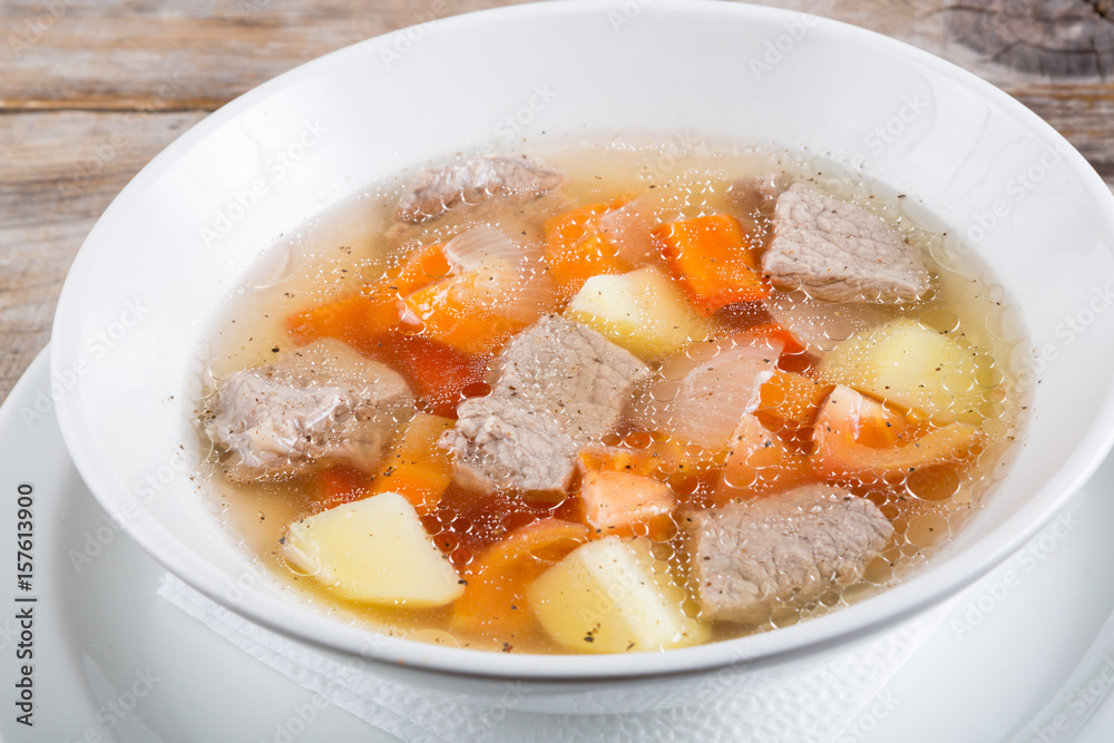 Bowl of meat soup Bowl of meat soup