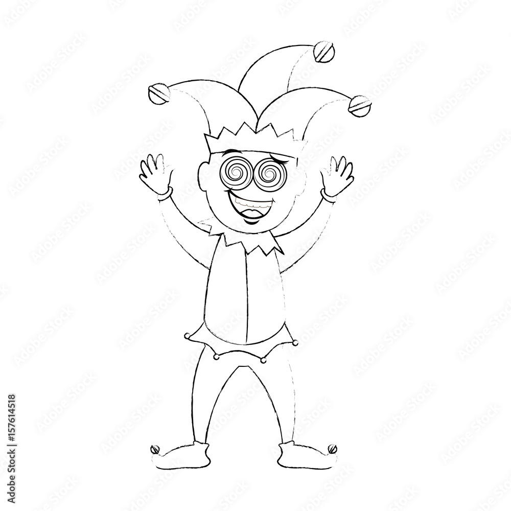 Jester clown cartoon icon vector illustration graphic design
