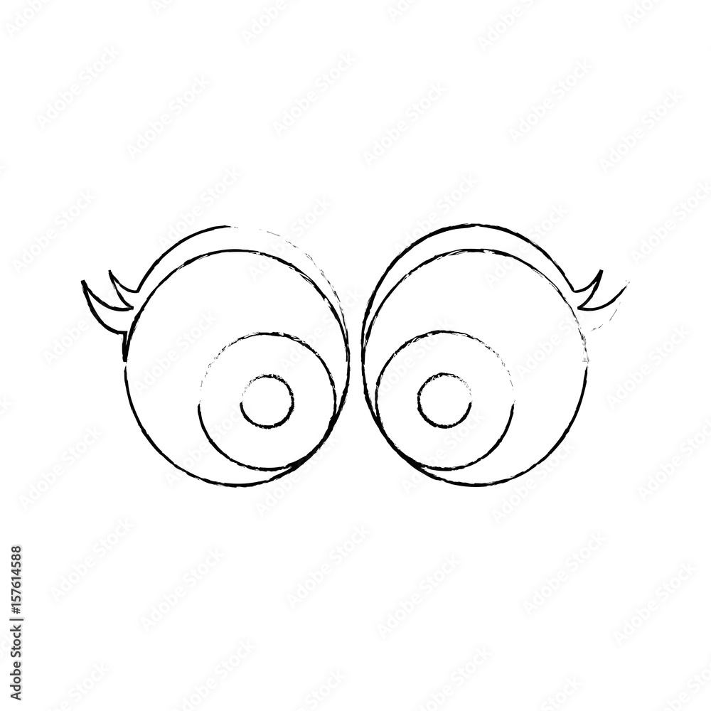 Crazy cartoon eyes icon vector illustration graphic design Stock Vector |  Adobe Stock