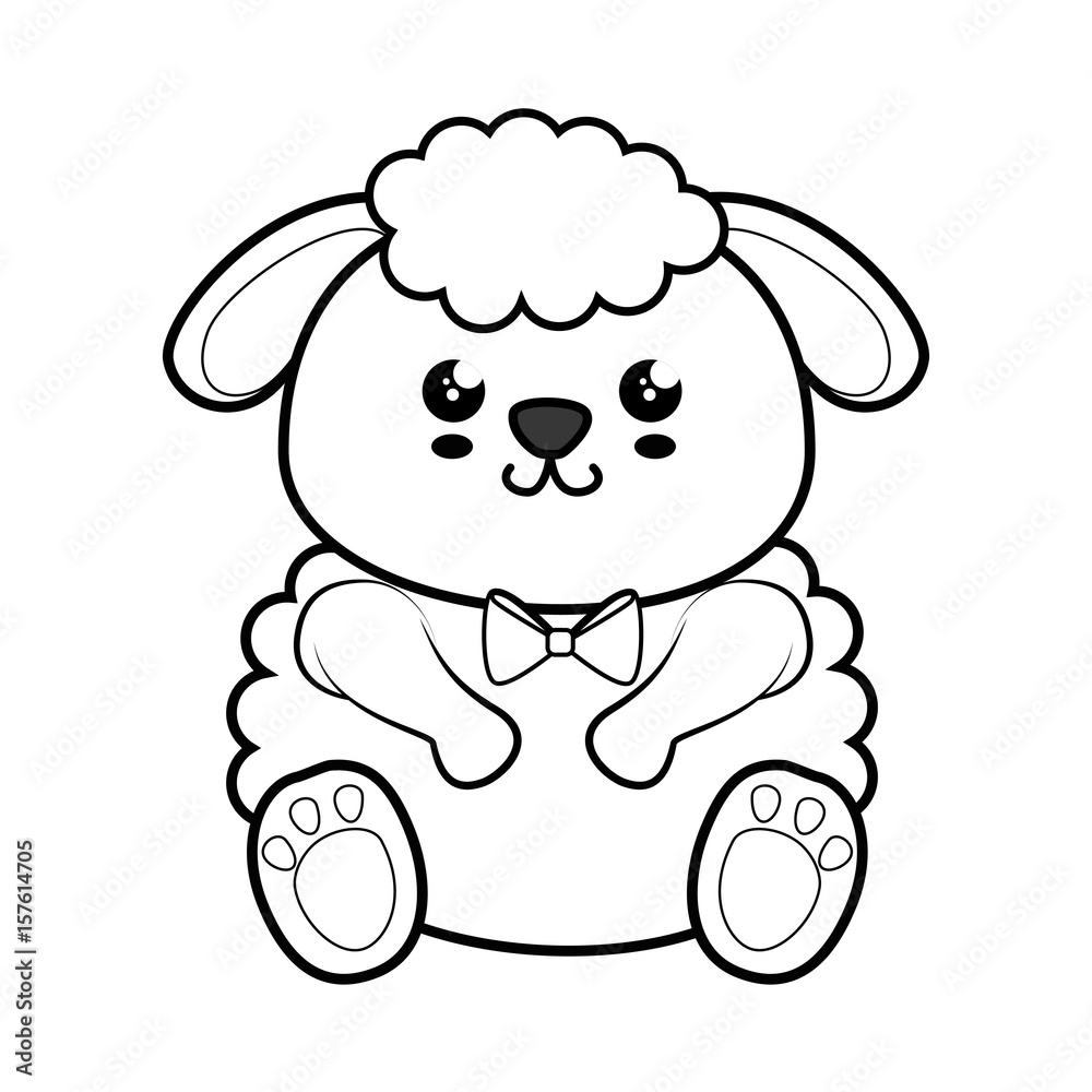 Sheep kawaii cartoon icon vector illustration graphic design Sheep kawaii cartoon icon vector illustration graphic design