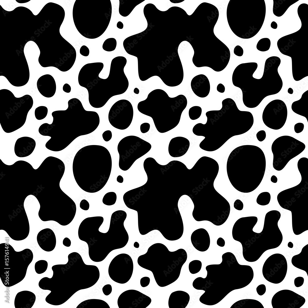 Cow skin texture with spots vector seamless pattern Cow skin texture with spots vector seamless pattern
