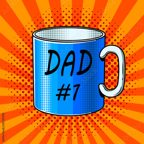 Cup with inscription comic book style vector
